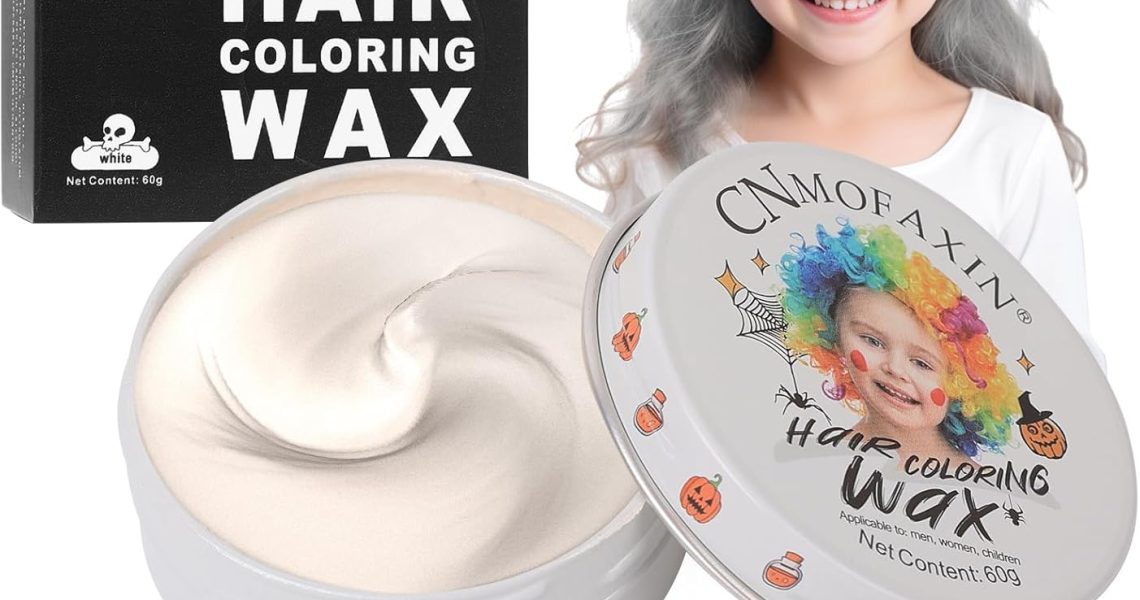 Temporary Hair Color Wax Silver White for Kids, Washable Colored Hairstyle Dye Mud, Disposable Instant Styling Pomade for Girls Boys Youth, DIY Coloring Gel Cream for Women Men Cosplay Halloween, –