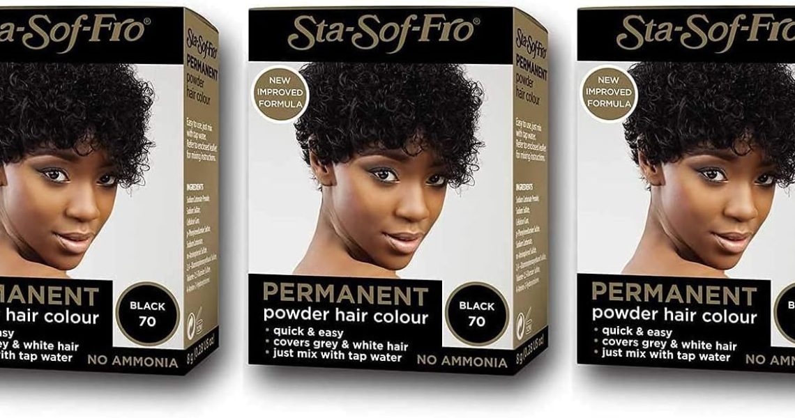 Sta-Sof-Fro Permanent Hair Color Powder Covers Grey & White Hair – Black (Pack of 3), – 7.79