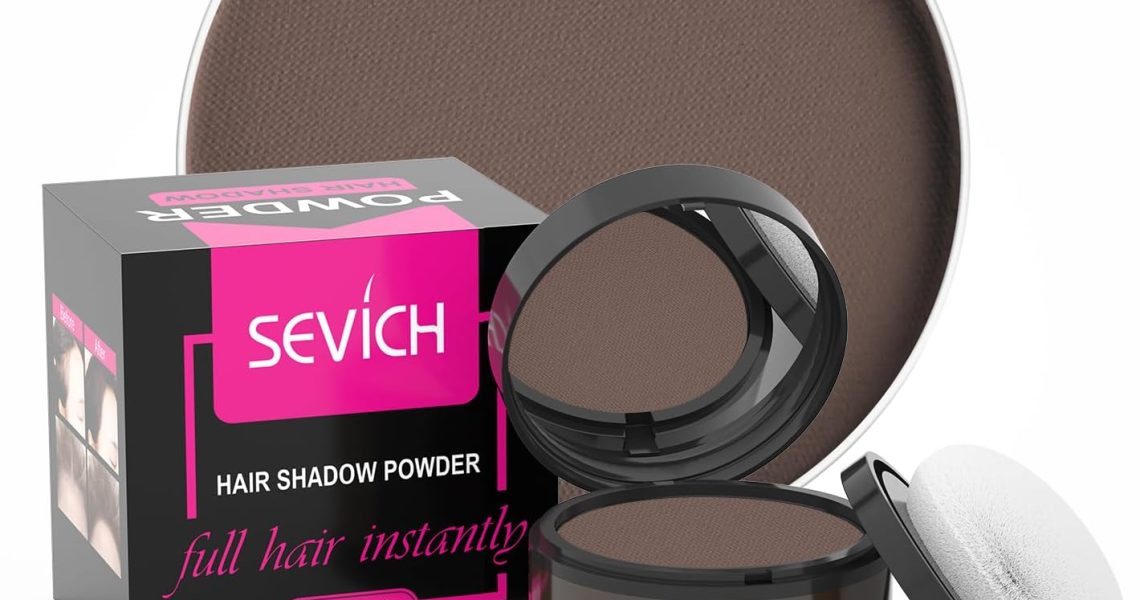 Sevich Hairline PowderInstantly Conceals Hair Loss, Root Touch up Powder, Hair Shadow Toppers for Women & Men, Touch Up for Thinning Gray Hair, Windproof & Sweatproof, Dark Brown, –