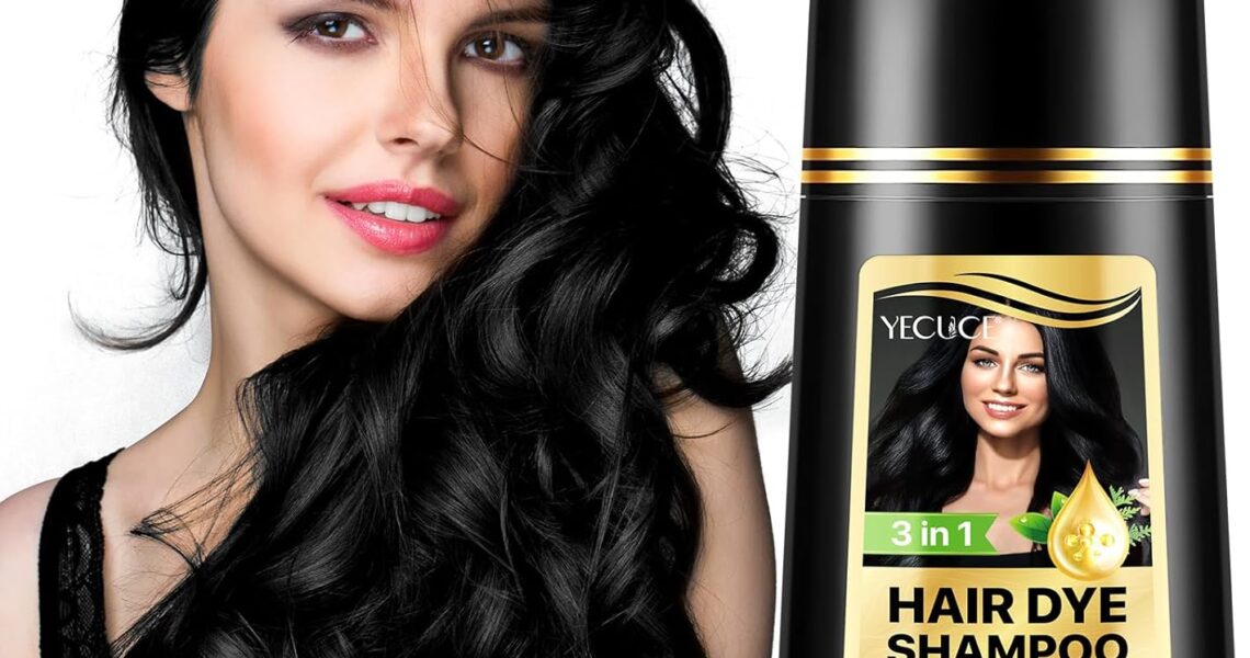 Hair Color Shampoo for Gray Hair (5Colors), Hair Dye ShampooColors Hair in Minutes, Long-Lasting Color, 3-In-1 Shampoo for Color Treated Hair, Natural Herbal Ingredients Nourish Your Hair (Black), – 11.99