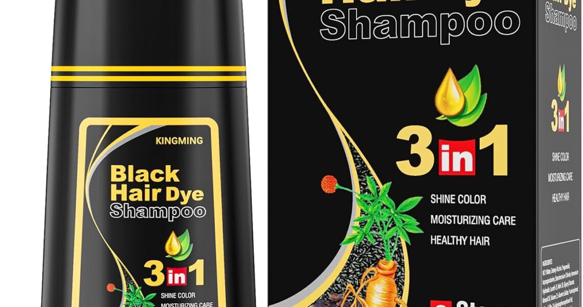 Black Hair Dye Shampoo for Gray HairHair Colour Shampoo for Women and MenNatural Plant Ingredient (16.9 fl.oz BLACK), – 15.99