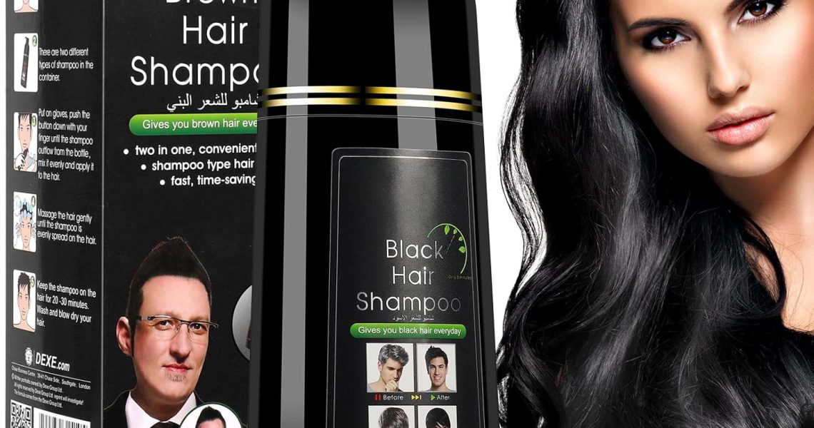 Cecelia May Black Hair Shampoo, Instant Black Hair Dye Shampoo for Gray, Herbal Hair Coverage Hair Color Shampoo for Women and Men, 400ml (black), – 12.99