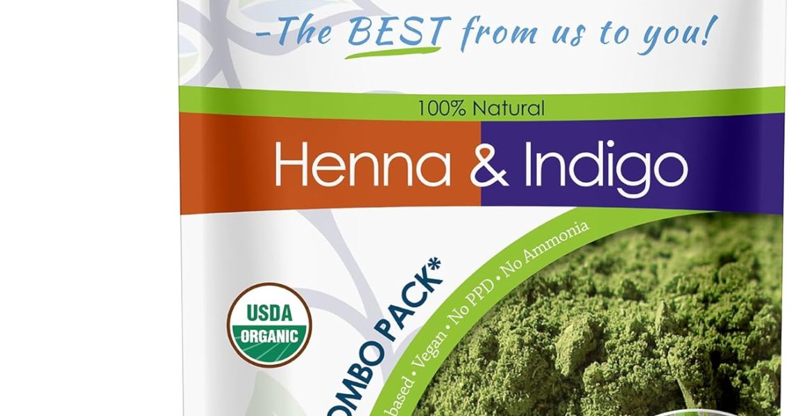 Davis Finest Indigo Henna Hair Dye 200g, Combo Pack, Organic, 100g Henna & 100g Indigo, Natural Hair Colour Beard Dye, PPD-Free, Vegan, – 11.49