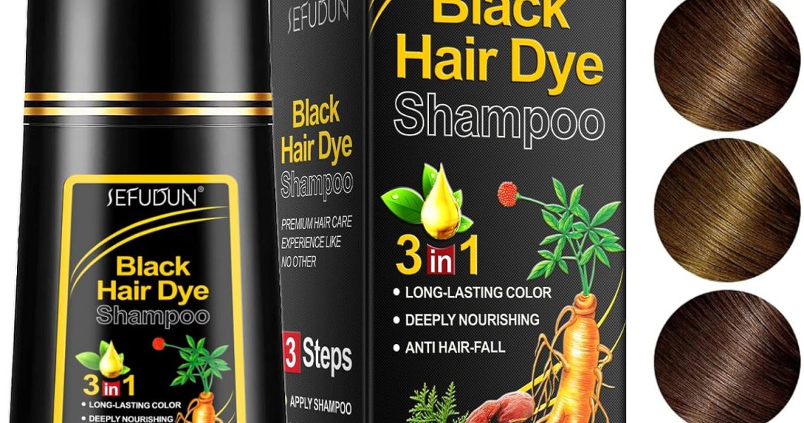 Hair Dye Shampoo(Black),3 in 1 Hair Dyeing+Nourishing+Growing Natural Hair Dye Shampoo,Harmless Hair Care for Hair and Scalp, Ammonia-free,Lasts 30 Days/500ml, – 12.99