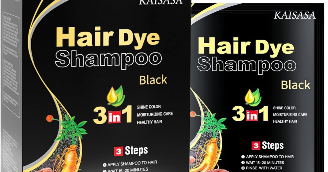 IIIMEIDU Black Hair Dye Shampoo, 10pcs 3 in 1 Natural Herbal Dye Shampoo for Grey Hair Coverage (1.05fl oz *10) (Black, Ammonia Free), – 9.99