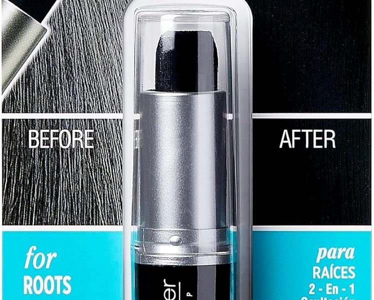 RED by Kiss Quick Cover Root Touch Up Stick Type Water-Resistant Temporary Gray Concealer Cover Up Brush for Hair and Beard (Jet Black), – 12.46
