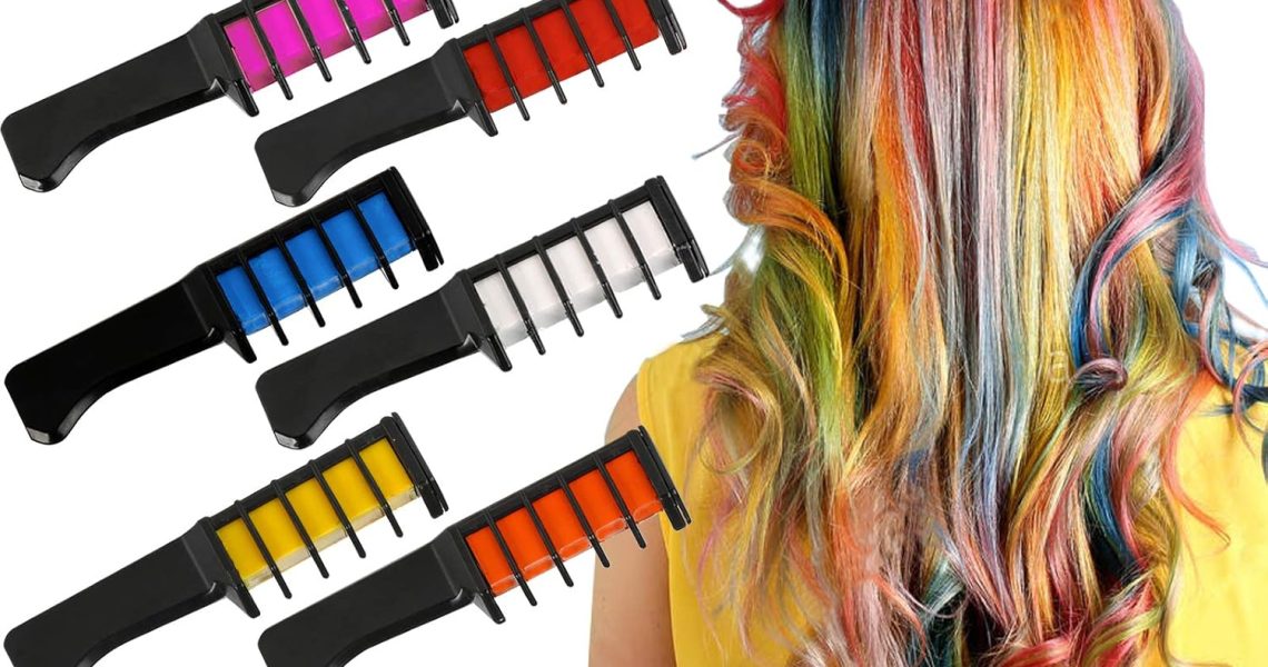 Hair Chalk for Girls, Jiasoval 10 Colors Temporary Hair Chalk Comb, Non-Toxic Washable Hair Chalk Pens Set for Festival, Carnival, Party, Christmas, Halloween, Birthday, DIY Perfect Gifts for Kids, – 5.12