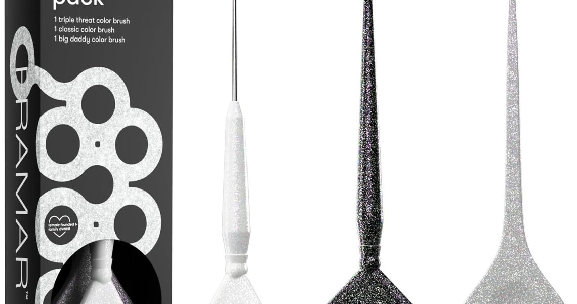 FRAMAR Hair Dye Brush Set  Hair Colour Brush For Hair Bleach Kit, Hair Tint Brush For Hair Lightener, Highlights Hair Dye Kit, Tinting Brush For Root Touch Up, Hair Highlighting Kit  3 Pack Glitter, – 8.19