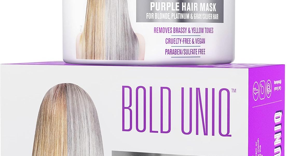 Bold Uniq Purple Hair Mask – Toner For Blonde, Platinum, Bleached, Silver, Gray, Ash & Brassy Hair – Remove Yellow Tones & Condition Dry, Damaged Hair – Cruelty Free & Vegan – 6.76oz, – 21.99