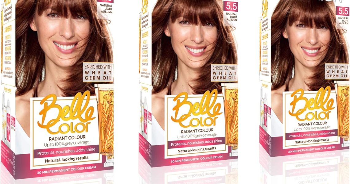 Garnier Belle Color Red Hair Dye Permanent, Natural looking Hair Colour, up to 100% grey coverage – 5.5 Natural Light Auburn Pack of 3, – 23.65