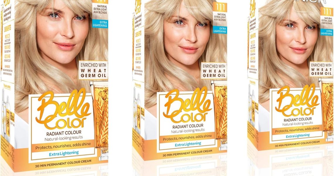 Garnier Belle Color Blonde Hair Dye Permanent, Natural looking Hair Colour, up to 100% grey coverage – 111 Extra Light Ash Blonde Pack of 3, – 8.41