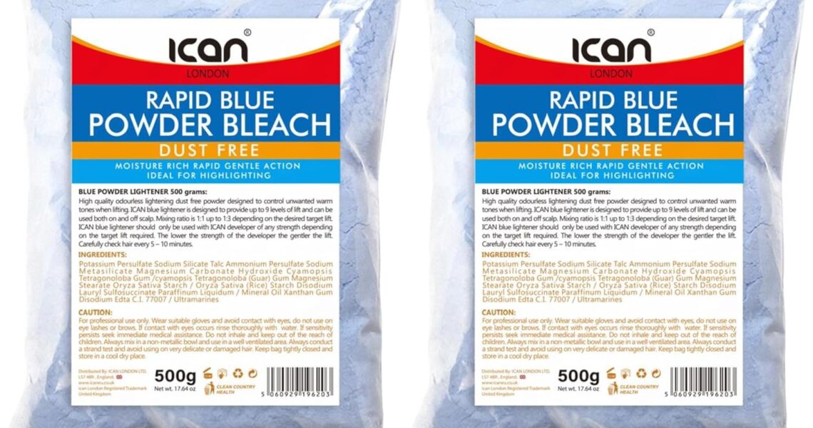 ICAN RAPID BLUE DUST FREE HAIR BLEACHING POWDER STRONG FROMULA 1KG (2 X 500G), – 14.99