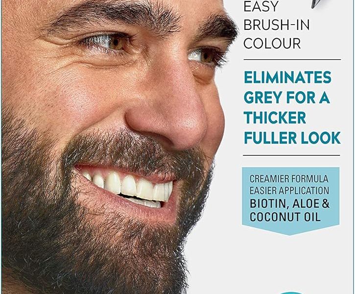 Just For Men Moustache & Beard M45 – Dark Brown Black Dye, Eliminates Grey For a Thicker & Fuller Look With An Applicator Brush Included  M45, – 9.85
