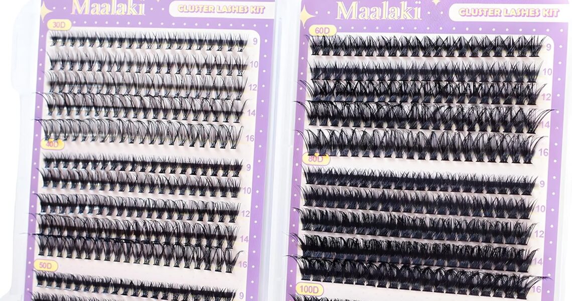Maalaki Wispy Cluster Lashes 600Pcs DIY Individual Eyelashes 30+40+50+60+80+100D Fluffy Lash Clusters D Curl 9-16mm Natural Eyelash Clusters Lashes Individual Cluster for Daily Party, – 9.98