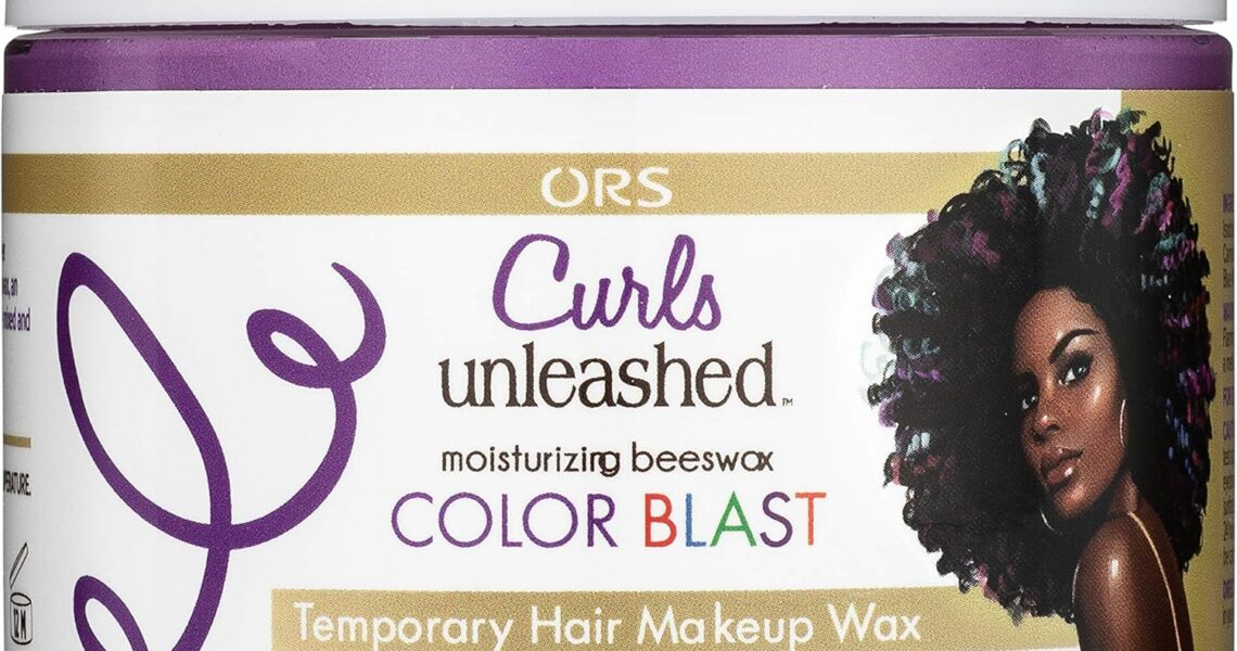 ORS Curls Unleashed Violette Color Blast Makeup Wax -171g, Temporary Hair Colour, With Moisturizing Beeswax & Castor Oil, For Best Colouring Experience, – 7.58