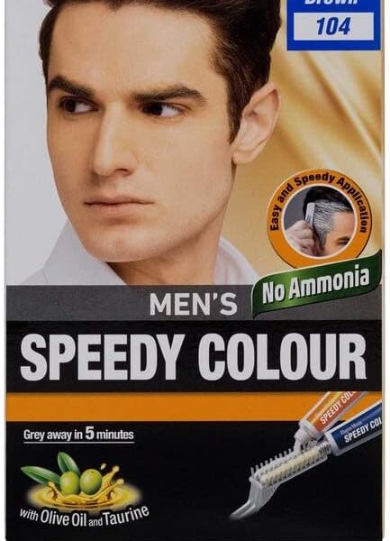 Bigen Men’s Speedy Colour | Easy & Speedy Application | No Ammonia | with Applicator Comb – 104 Natural Brown, – 10.43