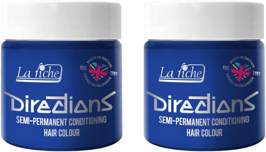 2x La Riche Directions Semi-Permanent Hair Color 100ml Tub – Atlantic Blue, – 10.45