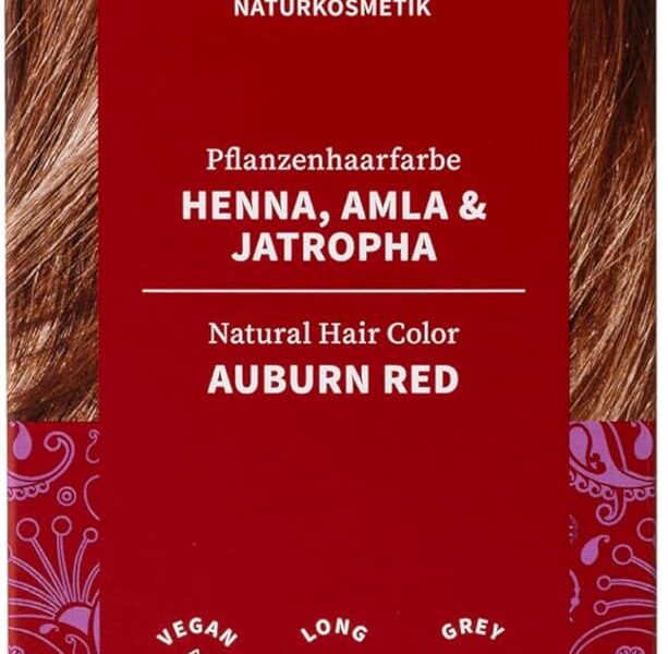 khadi AUBURN RED Natural Hair Color, Lets your hair shine in a deep, velvety dark red colour, Hair dye 100% plant-based, natural & vegan, Certified natural cosmetics, 100g, – 15.90